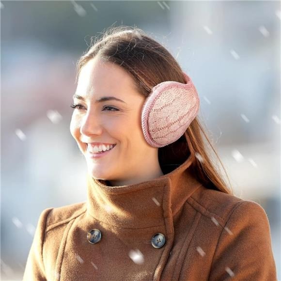 4 Pack Furry Warm Knit Earmuffs Fleece Winter Ear Muffs Foldable Ear Covers - Picture 2 of 7